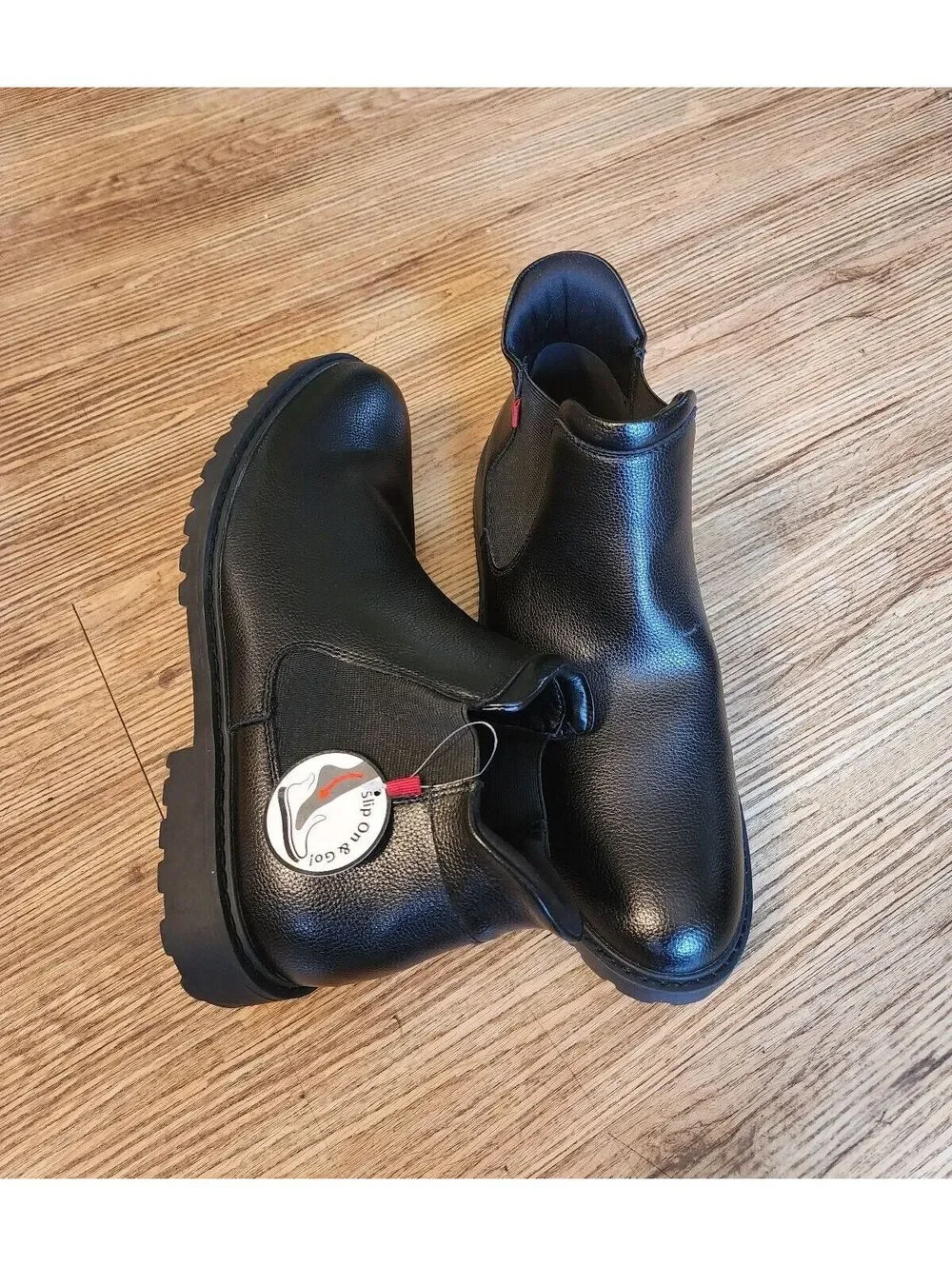 Size 12 Marc Joseph Black Leather Chelsea Boots with Rugged Sole, Size 41, Used